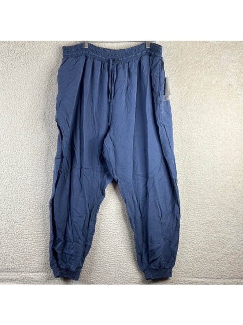 NWT Dex Womens Blue Tencel Drawstring Pull-On Jogger Track Pants PLUS SIZE 3X